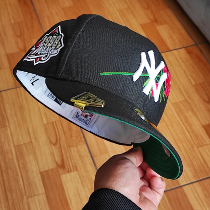 NEW ERA NEW YORK YANKEES WORLD SERIES 1999 BLACK ROSE EDITION EMBROIDERED CASUAL BASEBALL CAP-Maverick