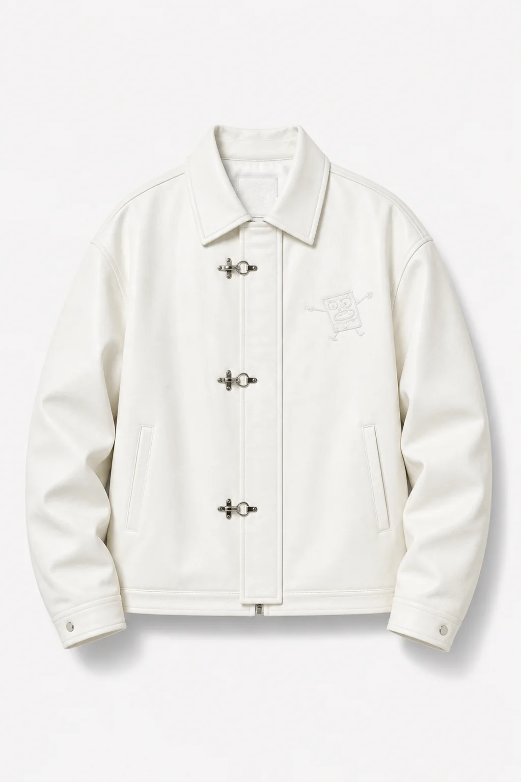 PRE-ORDER: SPONGEBOB LEATHER JACKET WHITE