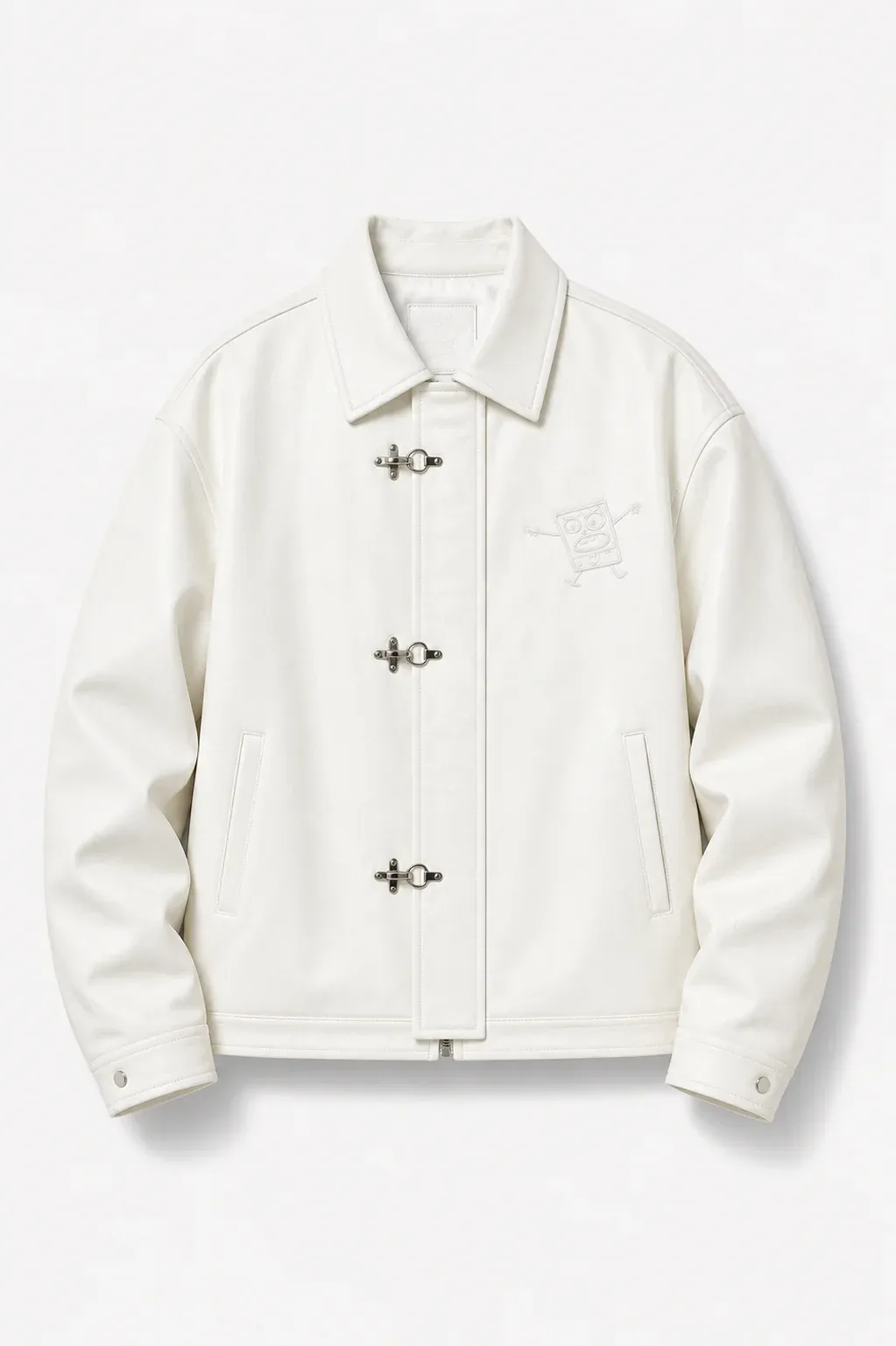 PRE-ORDER: SPONGEBOB LEATHER JACKET WHITE