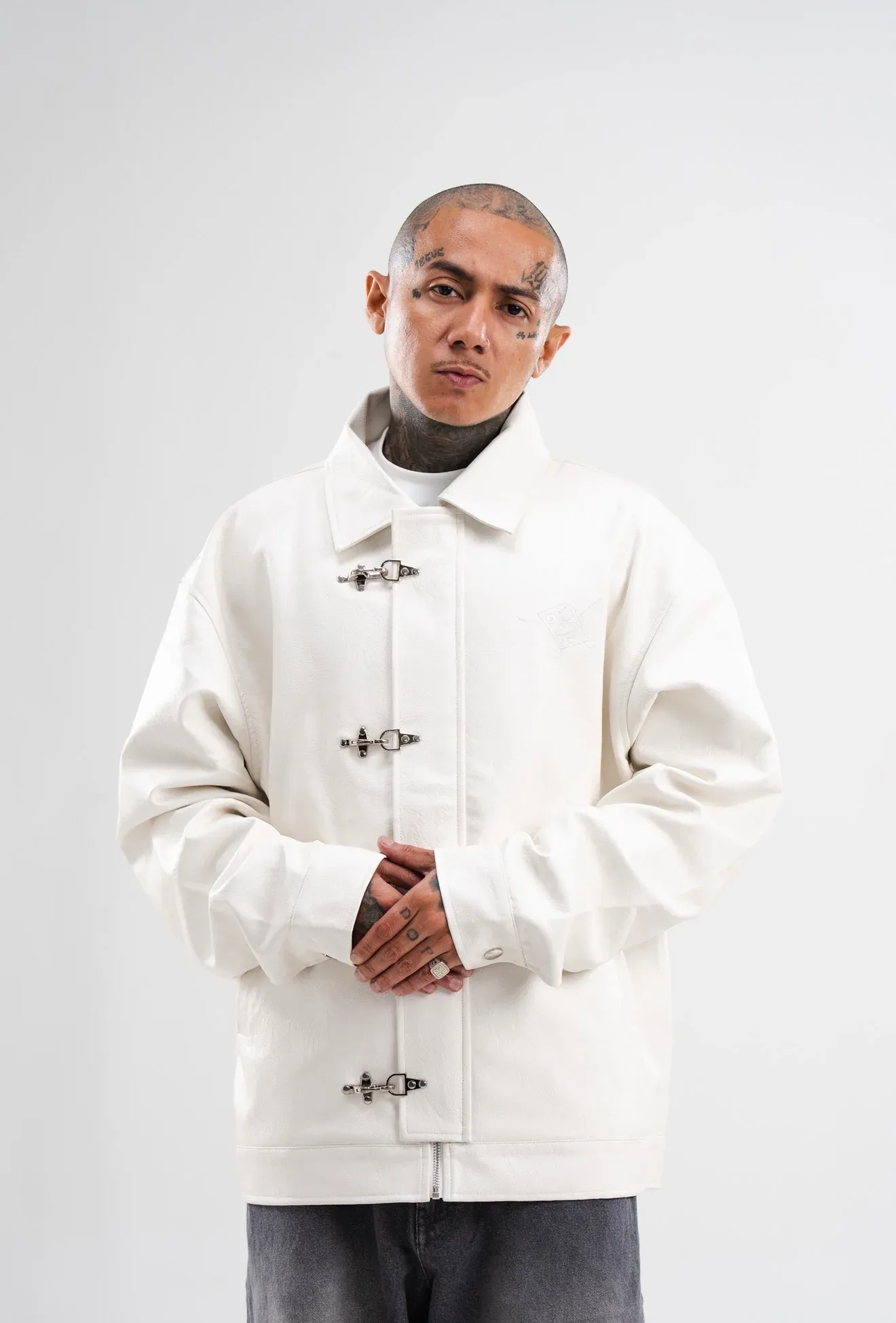 PRE-ORDER: SPONGEBOB LEATHER JACKET WHITE