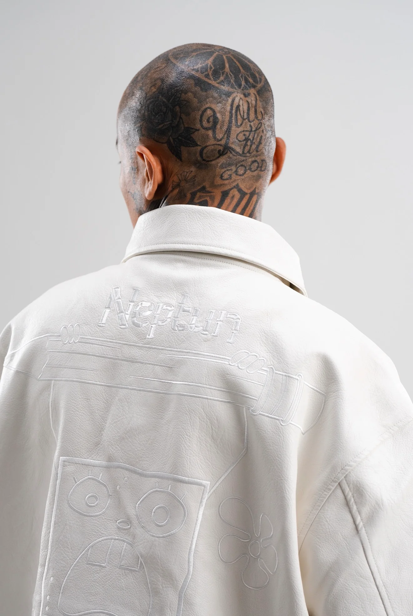 PRE-ORDER: SPONGEBOB LEATHER JACKET WHITE