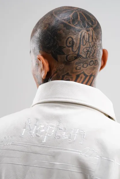 PRE-ORDER: SPONGEBOB LEATHER JACKET WHITE