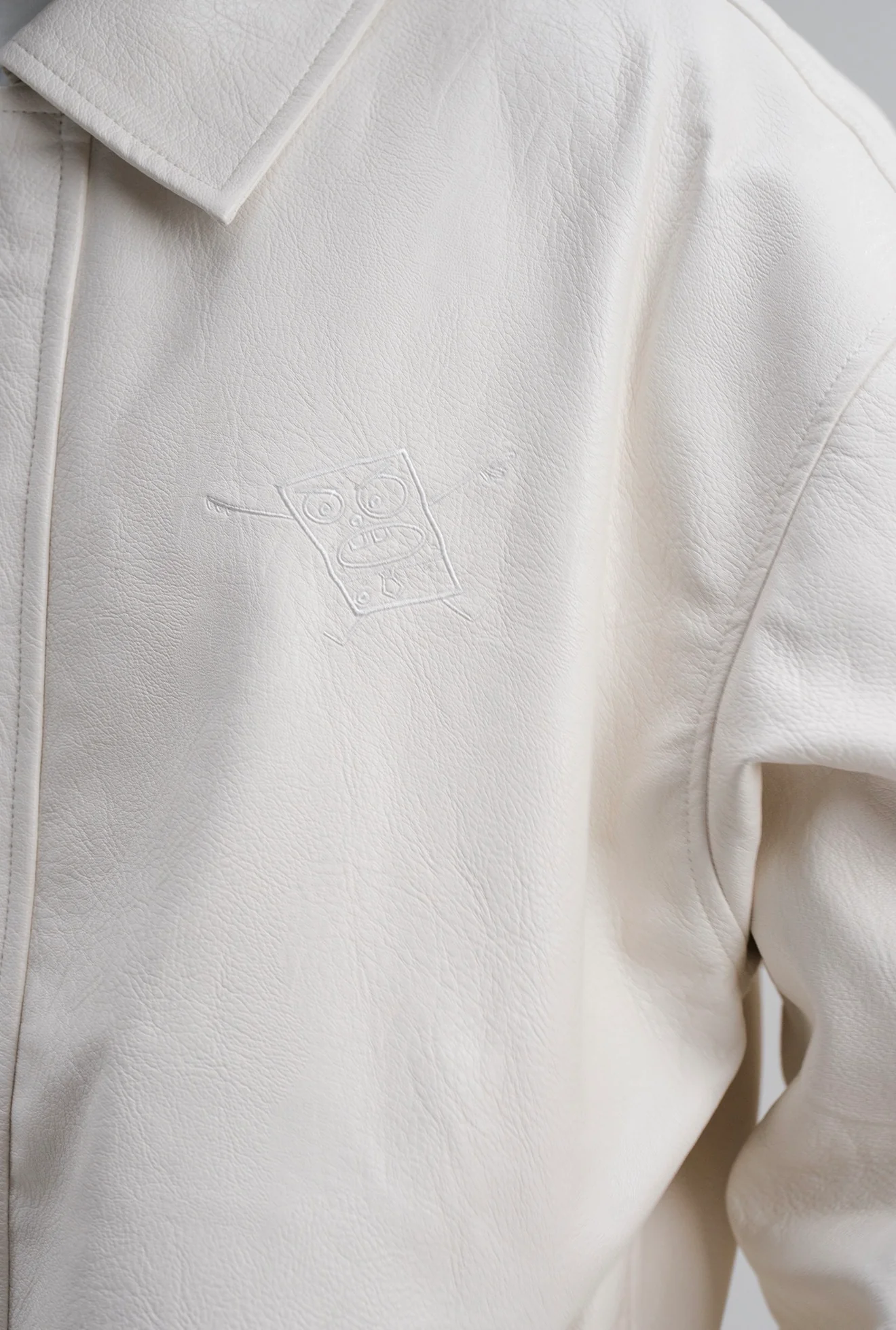 PRE-ORDER: SPONGEBOB LEATHER JACKET WHITE
