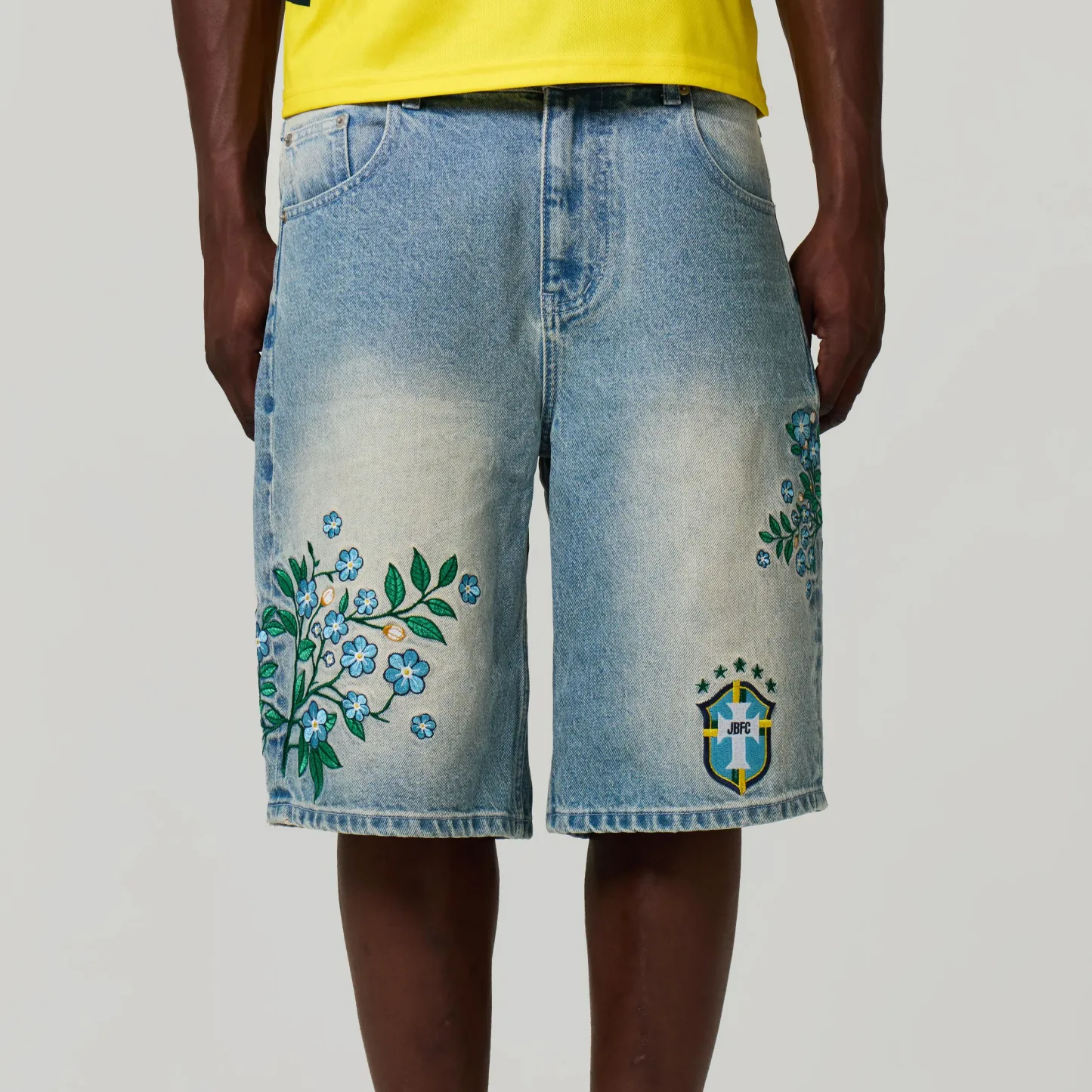 BRAZIL EMBROIDERED JORTS