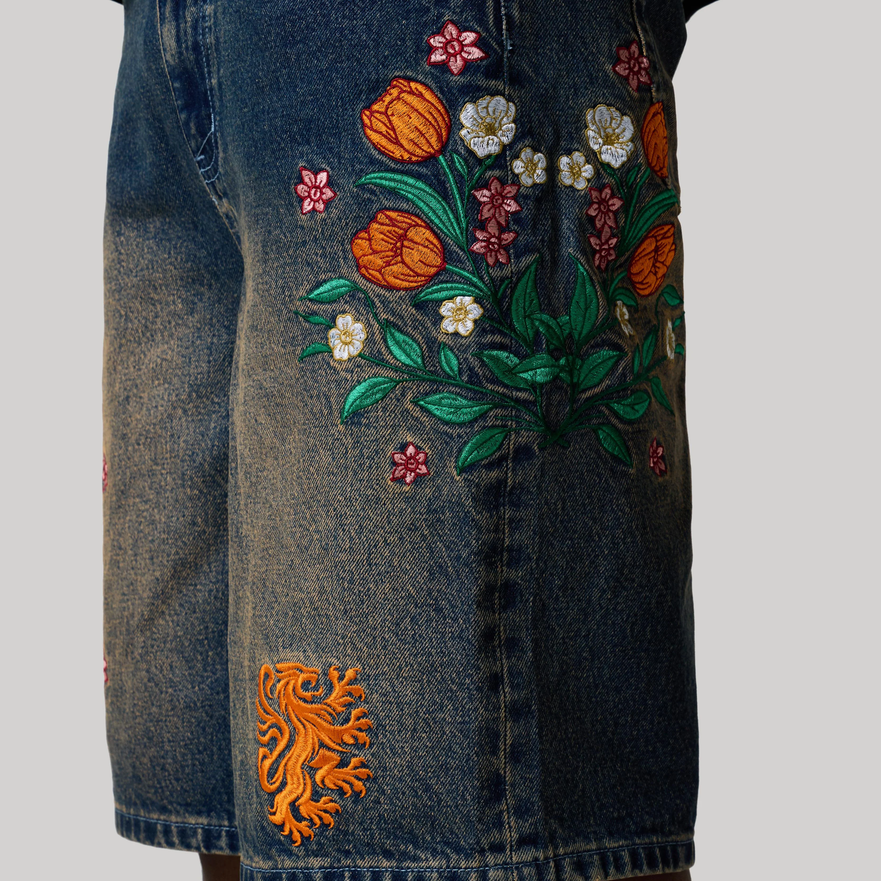NETHERLANDS EMBROIDERED JORTS