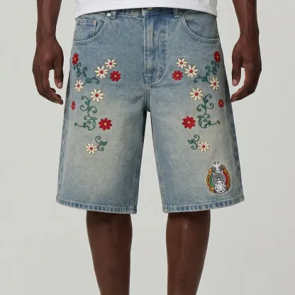 MEXICO EMBROIDERED JORTS