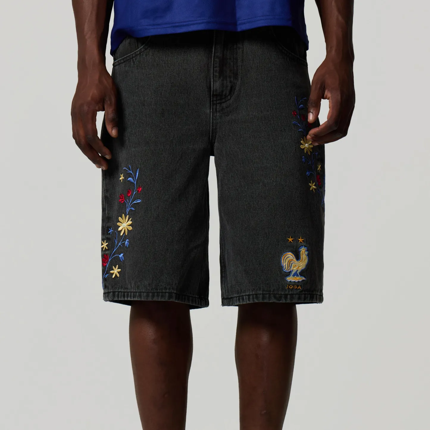 FRANCE EMBROIDERED JORTS