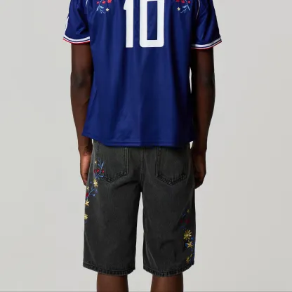 FRANCE EMBROIDERED JORTS