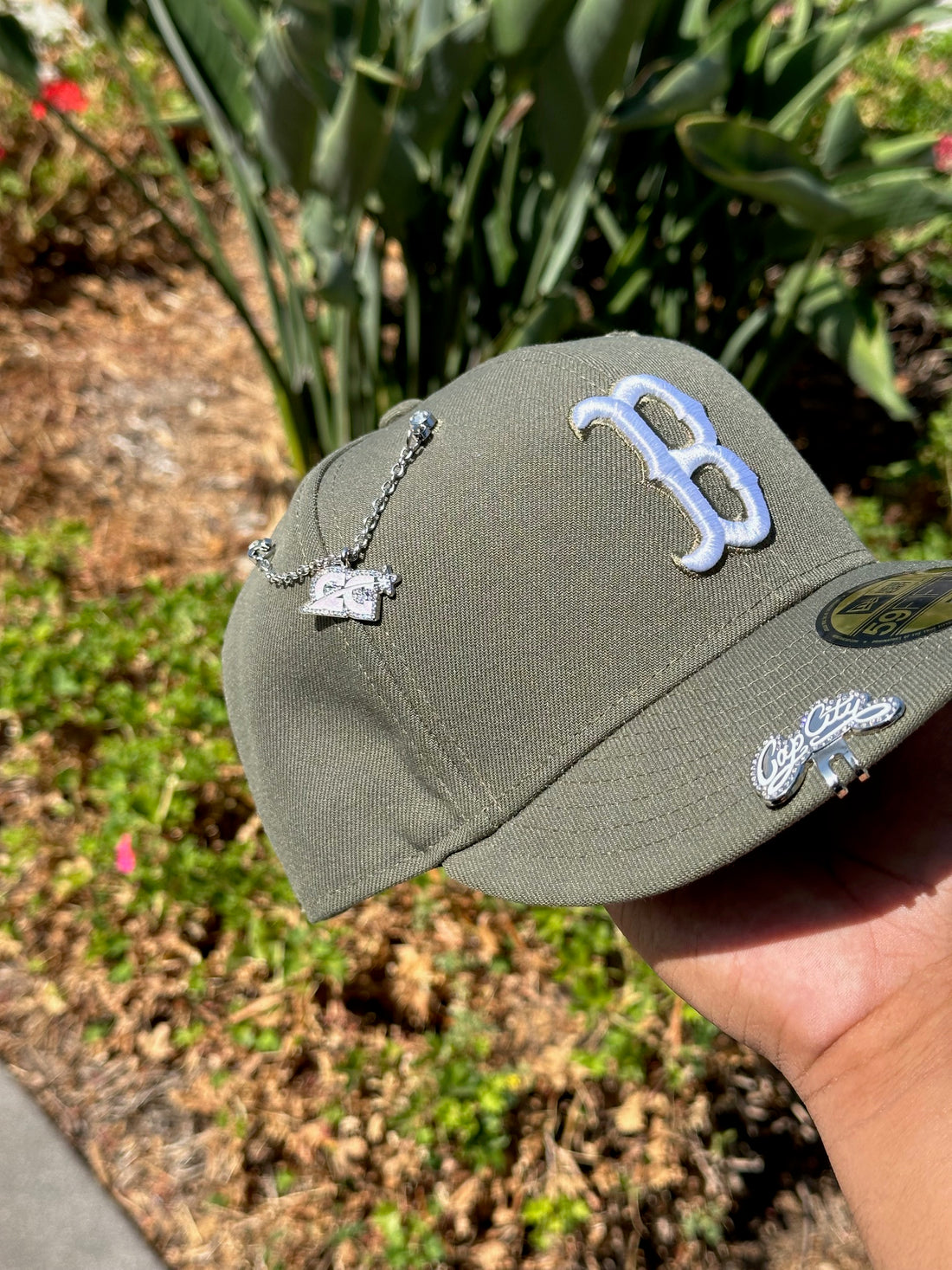 NEW ERA EXCLUSIVE 59FIFTY OLIVE BOSTON RED SOX-Maverick