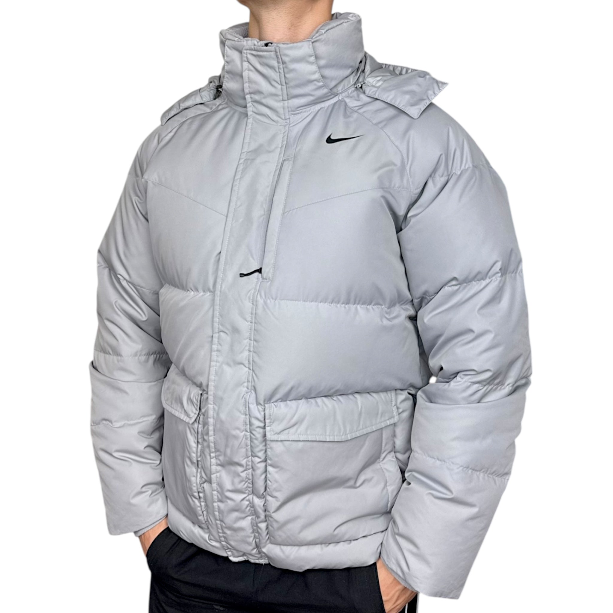 Vintage Y2K Down Pufferjacke Grau-Maverick