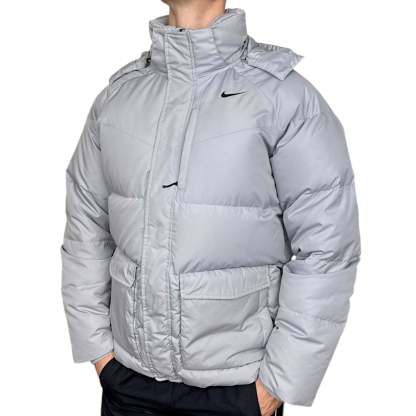 Vintage Y2K Down Pufferjacke Grau-Maverick