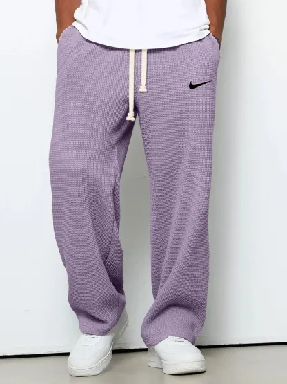 Casual Sports Textured Trousers