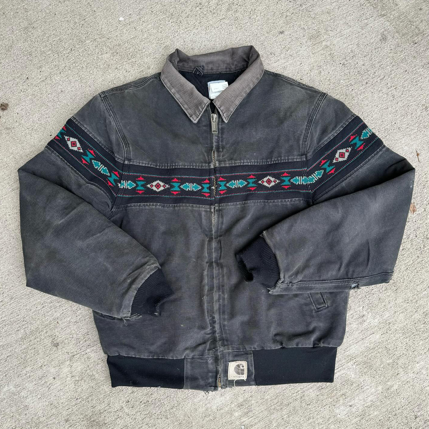 Tribal retro long sleeve lined zip-up jacket-Maverick