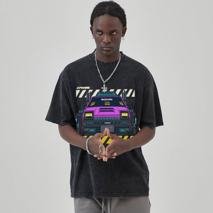 Unisex Vintage Solid Wash Denim T-Shirts 1002