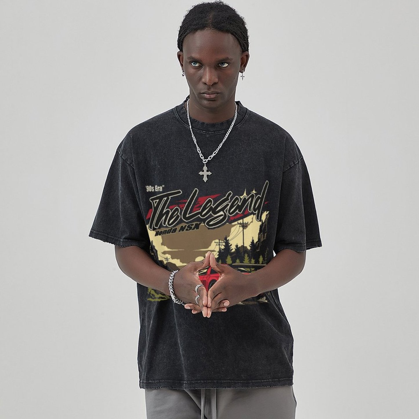 Unisex Vintage Solid Wash Denim T-Shirts 1014