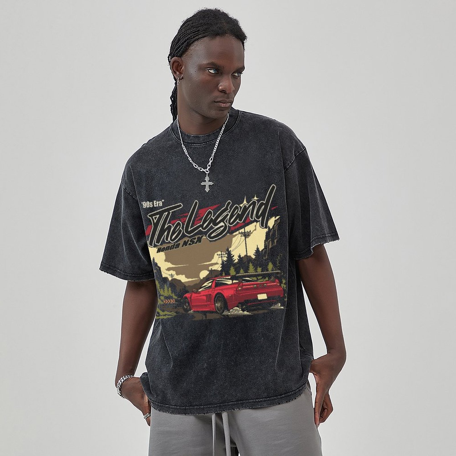 Unisex Vintage Solid Wash Denim T-Shirts 1014