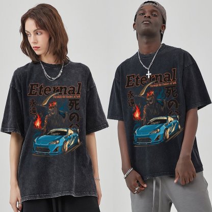 Unisex Vintage Solid Wash Denim T-Shirts 1012