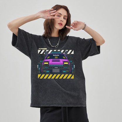 Unisex Vintage Solid Wash Denim T-Shirts 1002