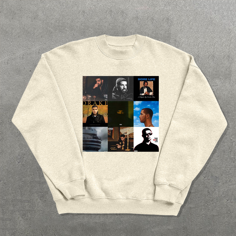 Fashion Rapper Printed Crew Neck Sweatshirt