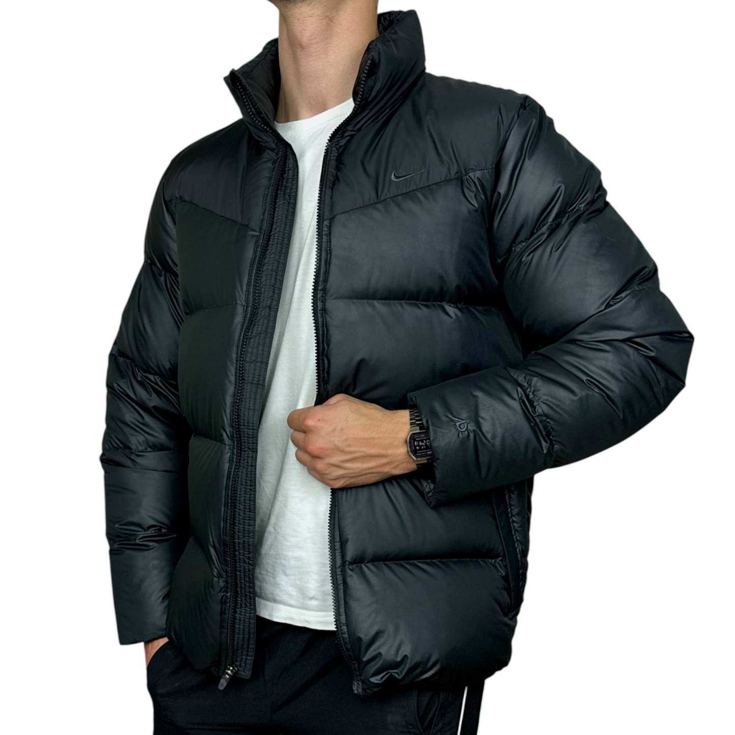 Vintage Puffer Daunenjacke Schwarz-Maverick