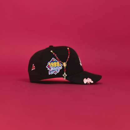 NEW ERA 59FIFTY BLACK ATLANTA BRAVES W/ RED HEART + 1999 WORLD SERIES SIDE PATCH-Maverick