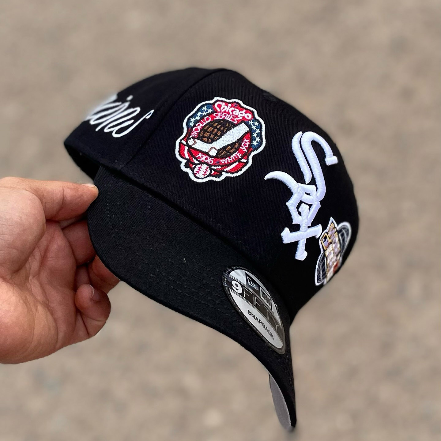 NEW ERA CHICAGO WHITE SOX BLACK HISTORIC WORLD SERIES CHAMPIONS EMBROIDERED CASUAL BASEBALL CAP-Maverick