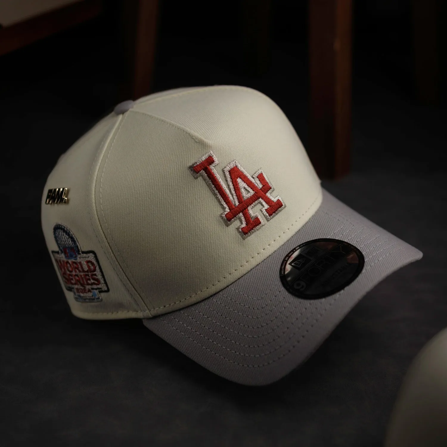 NEW ERA 9FORTY A-FRAME MLB LOS ANGELES DODGERS WS 24 TWO TONE CHROME WHITE / CARDINAL UV SNAPBACK-Maverick