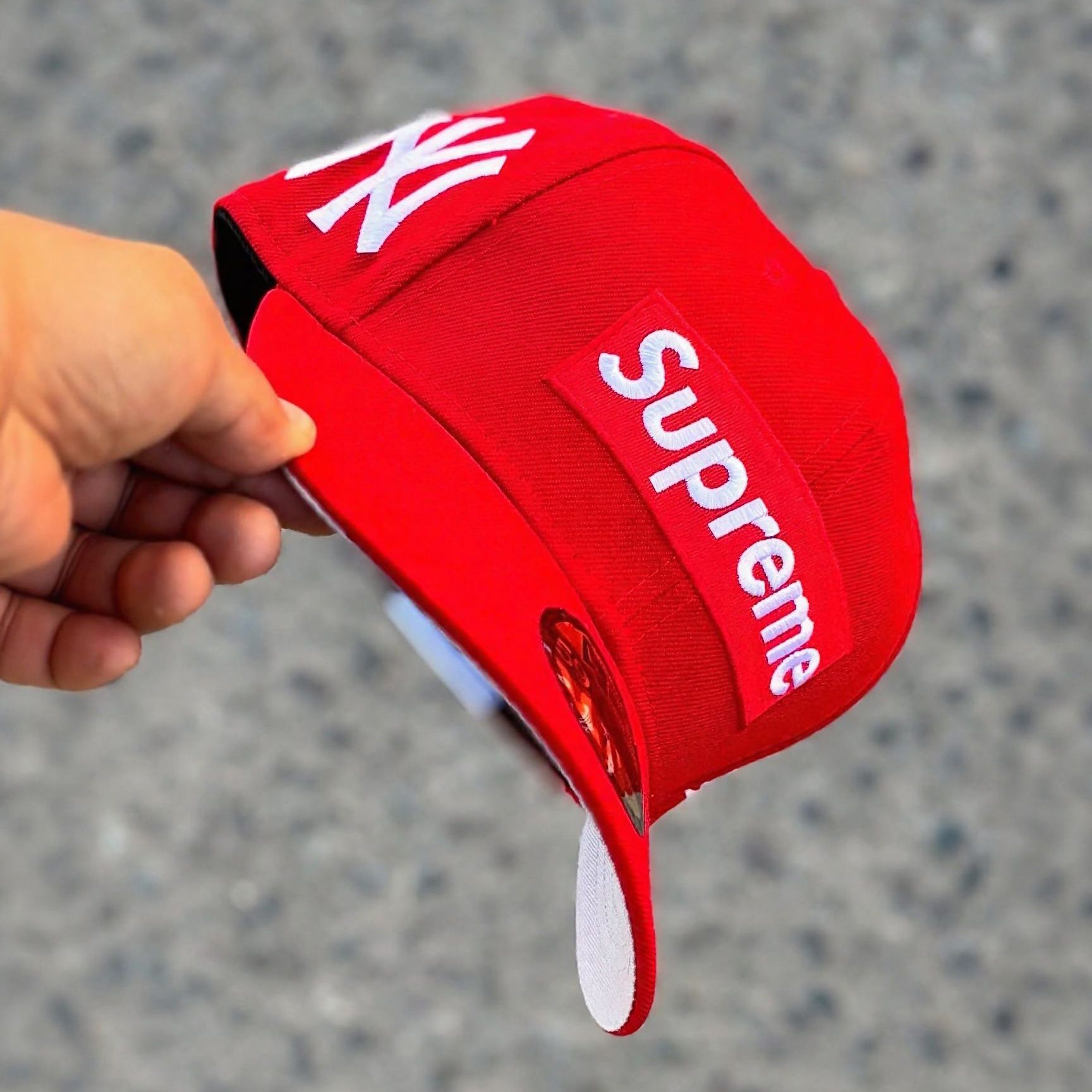 NEW ERA SUPREME MLB TEAMS NEW YORK YANKEES RED EMBROIDERED CASUAL BASEBALL CAP-Maverick