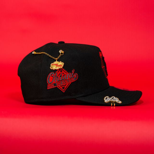 NEW ERA EXCLUSIVE 9FIFTY A-FRAME BLACK LOS ANGELES DODGERS W/ SPIDER WEB LOGO + 2024 MVP "SHOHEI OHTANI" SIDE PATCH-Maverick