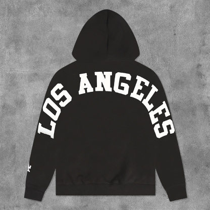 Los Angeles Print Long Sleeve Hoodies-Maverick