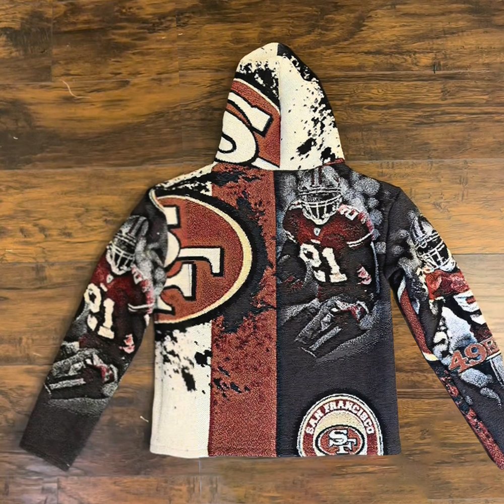Stylish 49ers Print Long Sleeve Hoodies-Maverick