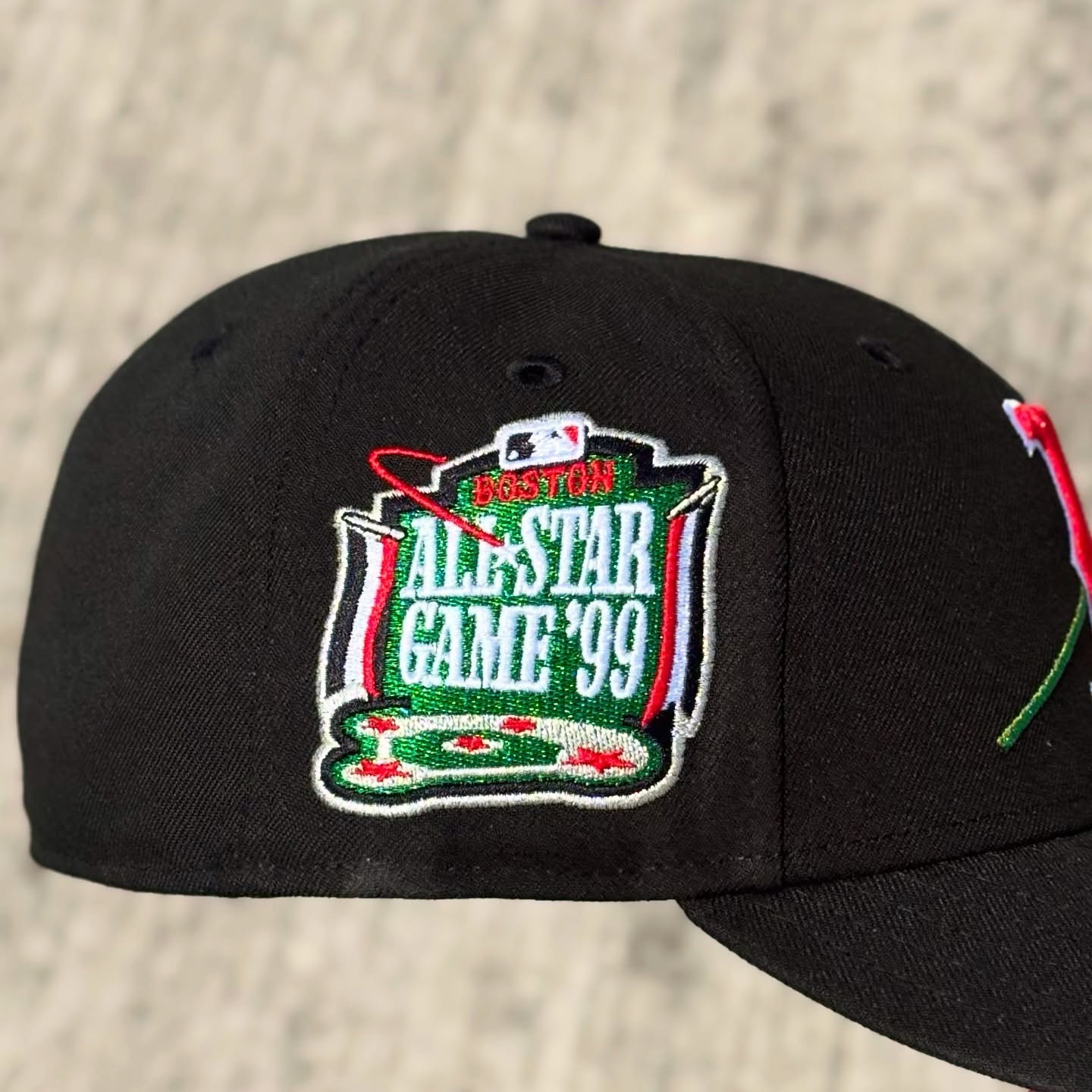 NEW ERA BOSTON RED SOX ALL STAR GAME 1999 ANNIVERSARY BLACK ROSE EMBROIDERED CASUAL BASEBALL CAP-Maverick