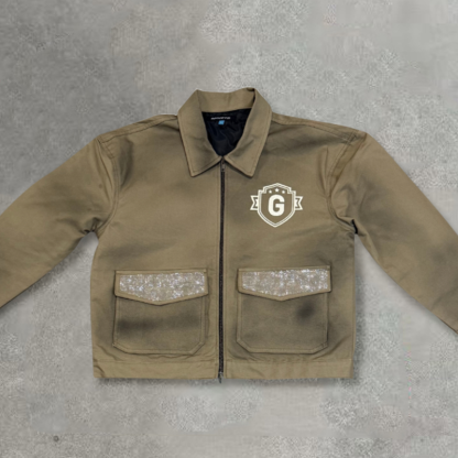 Retro Thin Print Dirty Jacket-Maverick