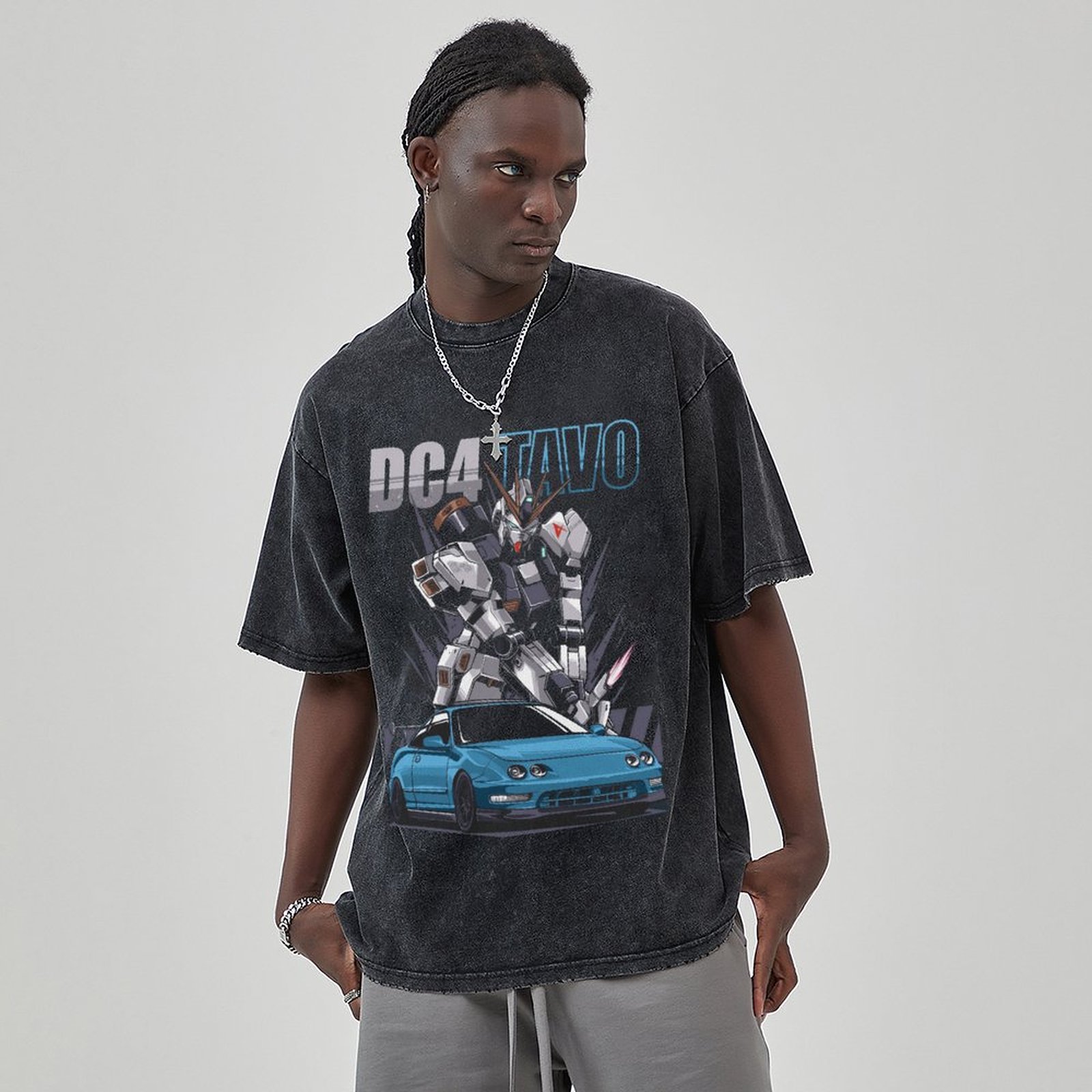 Unisex Vintage Solid Wash Denim T-Shirts 1026