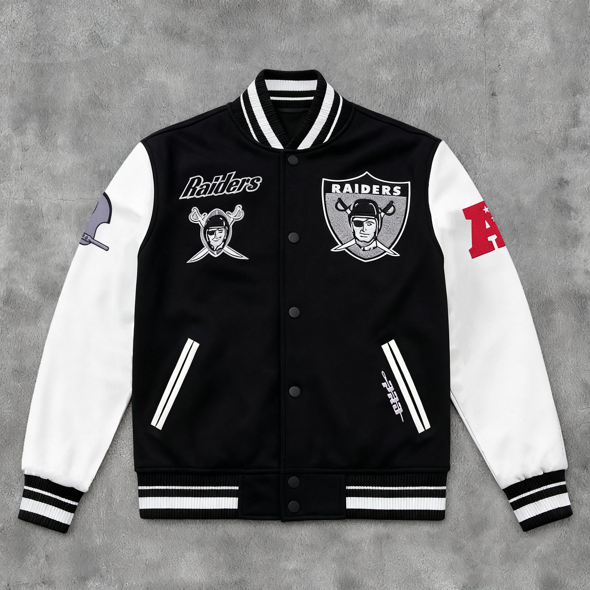 Street Style Raiders Print Long Sleeve Baseball Jacket-Maverick
