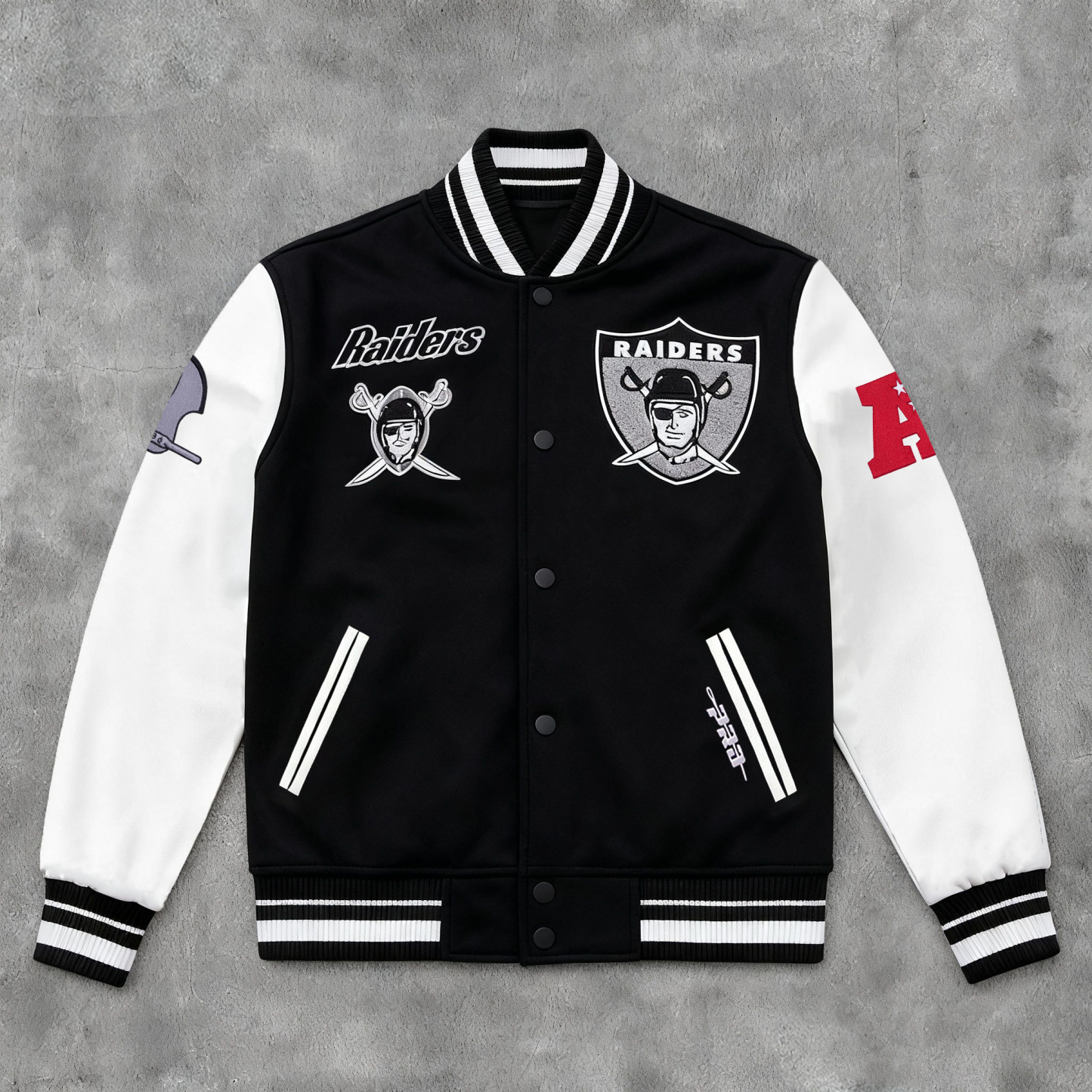 Street Style Raiders Print Long Sleeve Baseball Jacket-Maverick