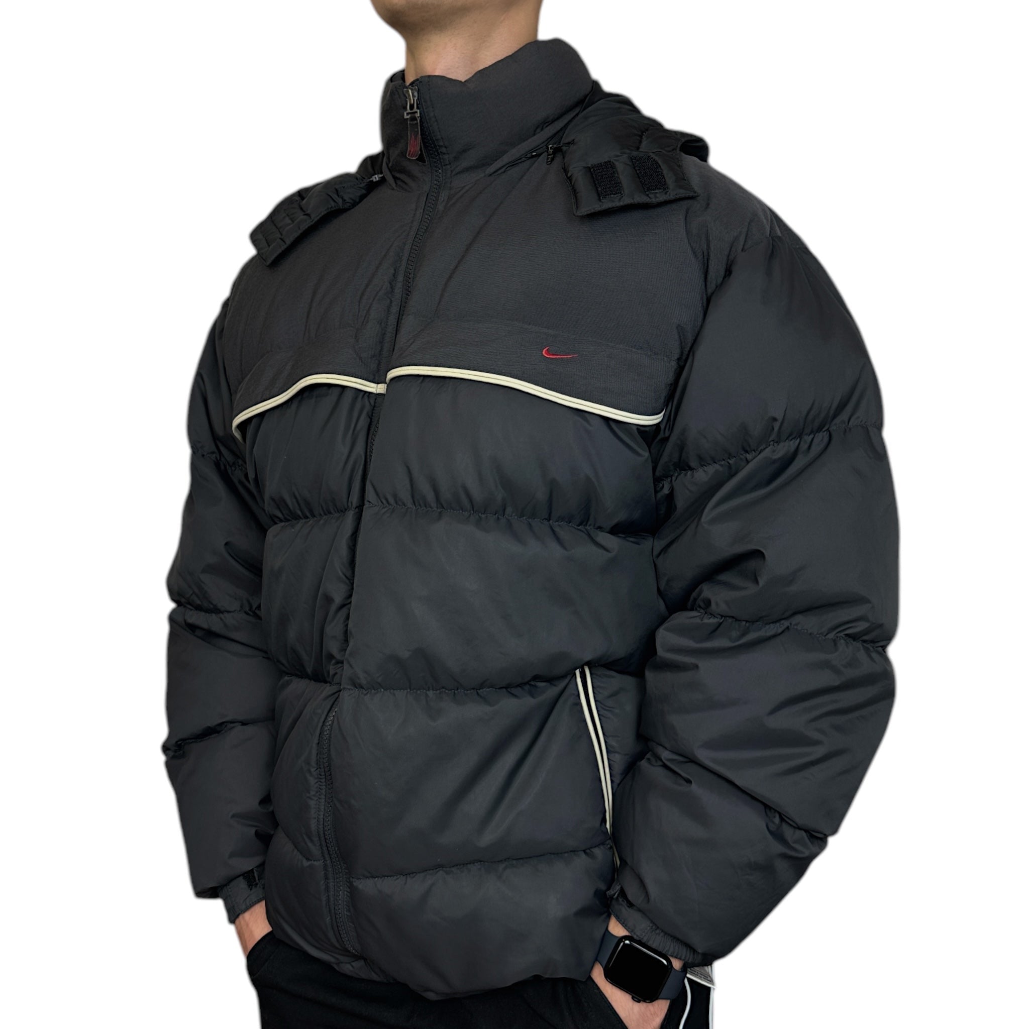 Vintage Y2K Rare Down Pufferjacke Schwarz-Maverick