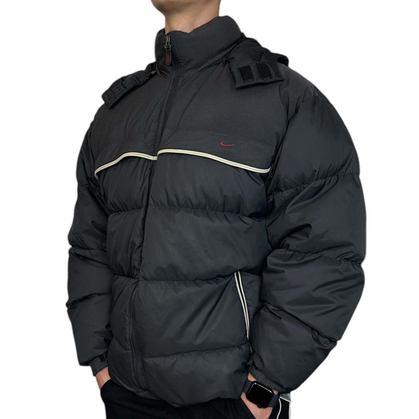 Vintage Y2K Rare Down Pufferjacke Schwarz-Maverick