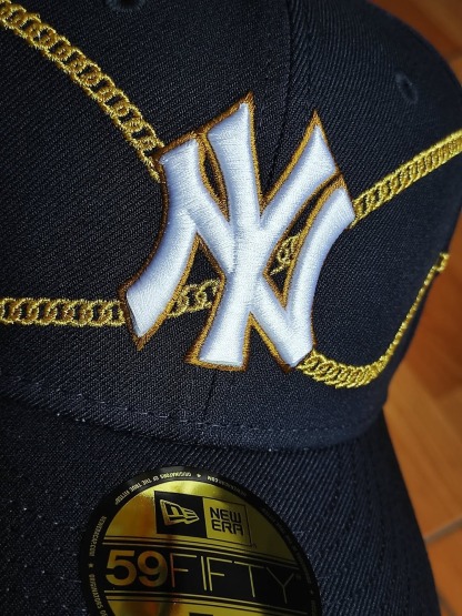 NEW ERA NEW YORK YANKEES 59FIFTY CHAIN EMBROIDERED CASUAL BASEBALL CAP-Maverick