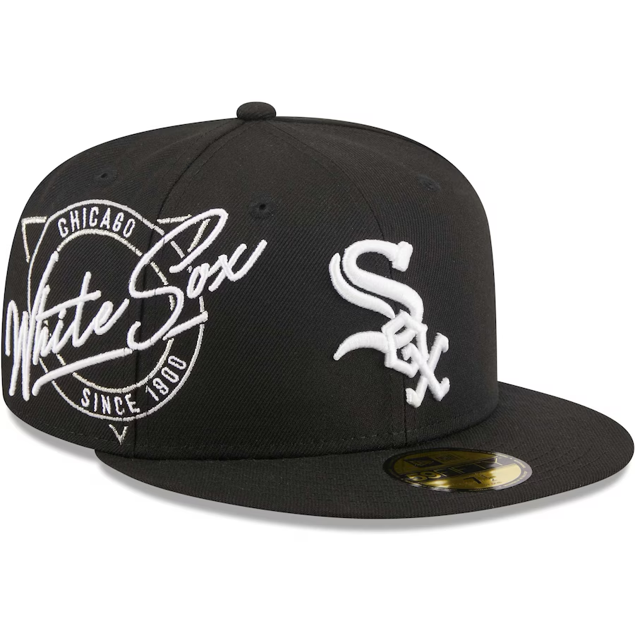 NEW ERA CHICAGO CHICAGO WHITE SOX BLACK NEON EMBROIDERED CASUAL BASEBALL CAP-Maverick