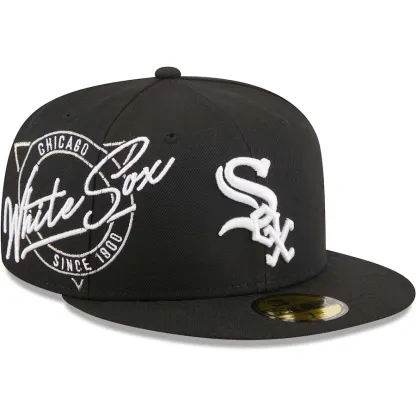 NEW ERA CHICAGO CHICAGO WHITE SOX BLACK NEON EMBROIDERED CASUAL BASEBALL CAP-Maverick