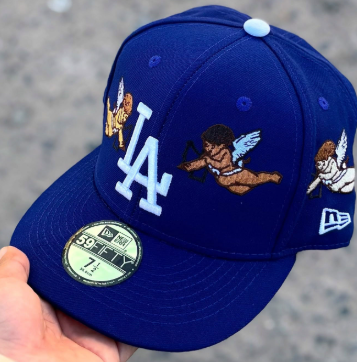 NEW ERA LOS ANGELES DODGERS BORN X RAISED ROYAL CHERUB EMBROIDERED CASUAL BASEBALL CAP-Maverick