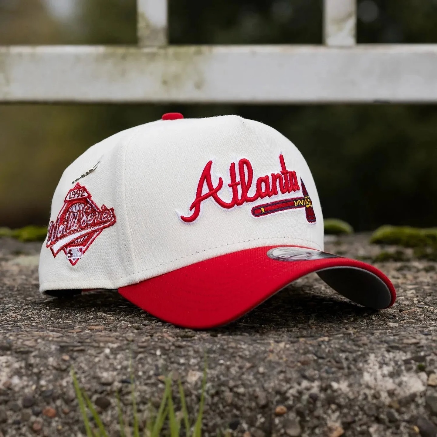 NEW ERA 9FORTY A-FRAME MLB ATLANTA BRAVES 1992 WORLD SERIES BICOLOR/GREY UV BASEBALL CAP-Maverick