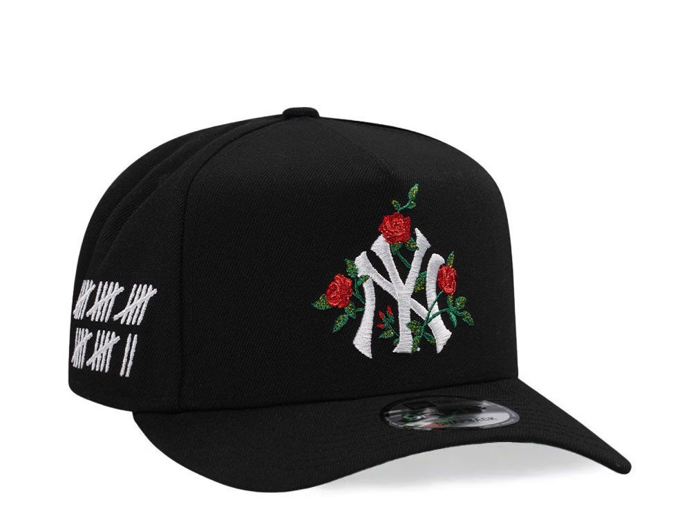NEW ERA NEW YORK YANKEES ROSES BLACK EDITION 9FIFTY A FRAME SNAPBACK HAT-Maverick