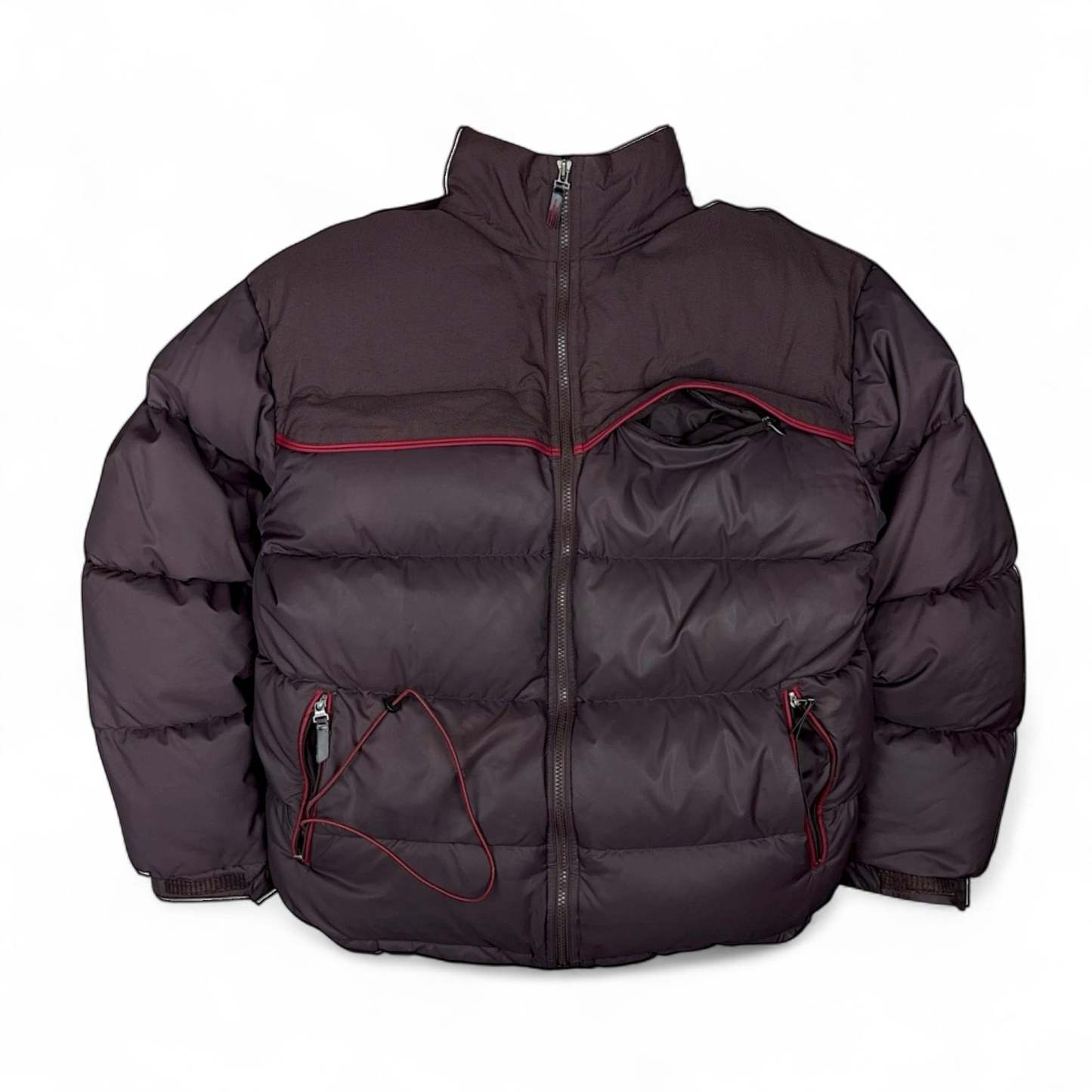 Vintage Y2K Puffer Daunenjacke Rotwein-Maverick