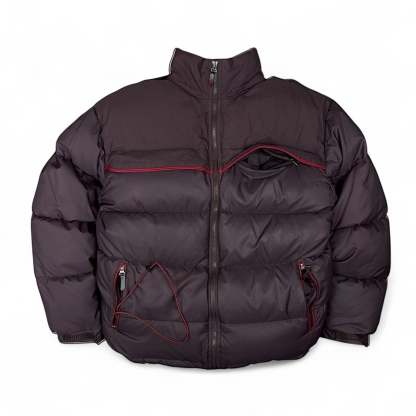 Vintage Y2K Puffer Daunenjacke Rotwein-Maverick