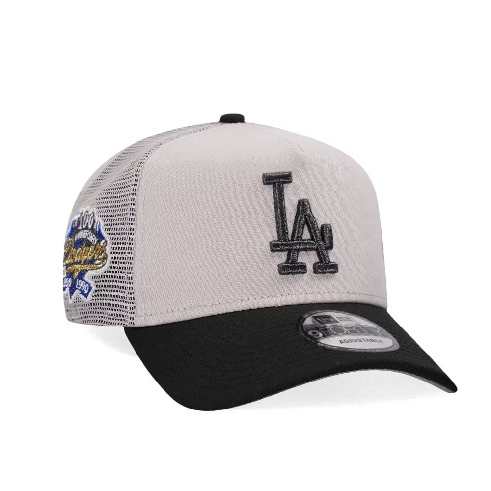 NEW ERA LOS ANGELES DODGERS 100TH ANNIVERSARY STONE TWO TONE EDITION 9FORTY A FRAME TRUCKER SNAPBACK CAP-Maverick