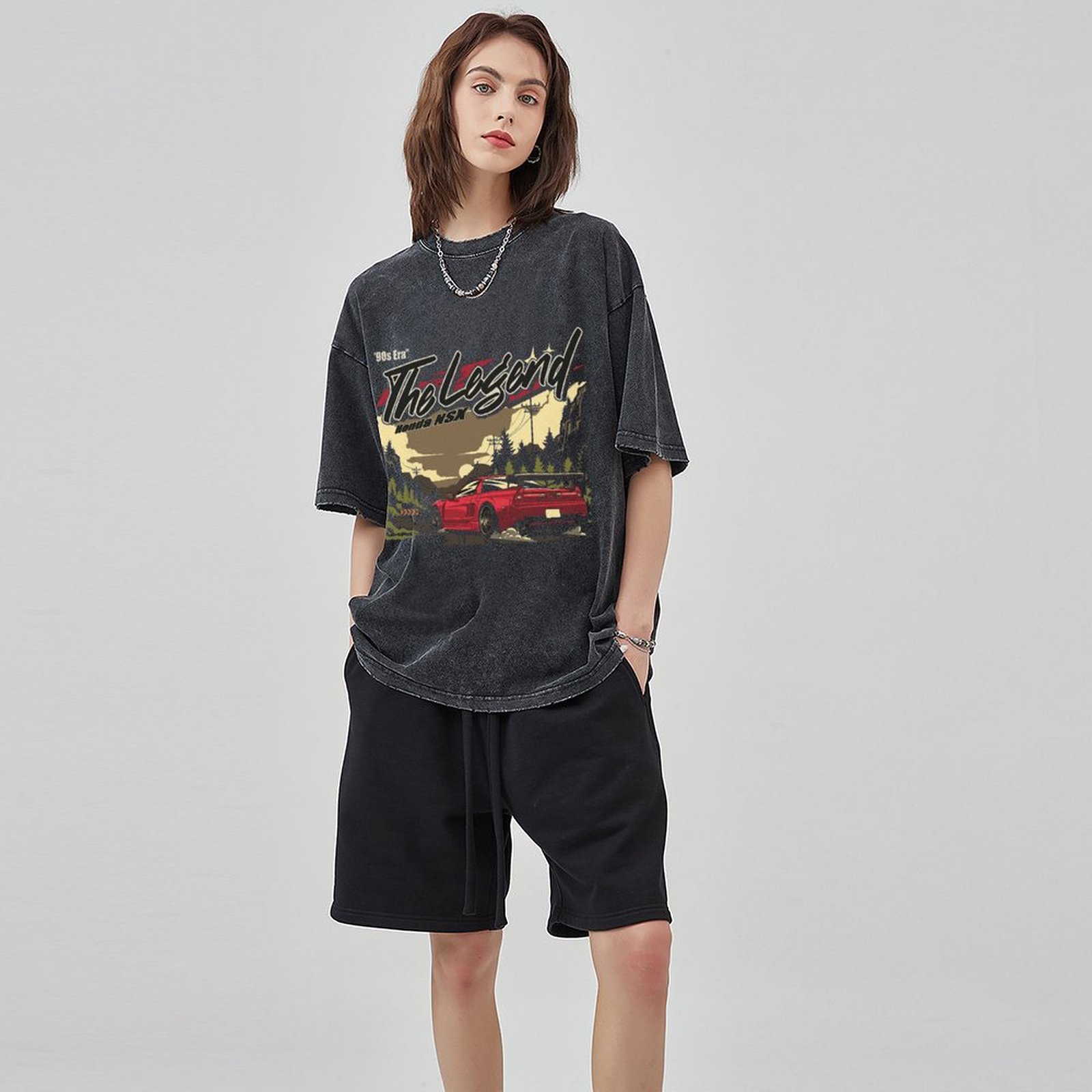 Unisex Vintage Solid Wash Denim T-Shirts 1014