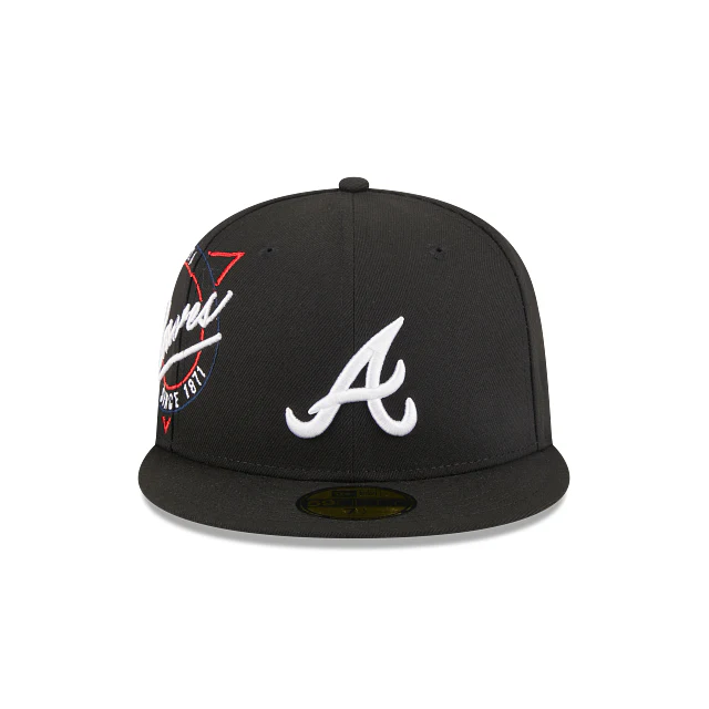 NEW ERA ATLANTA BRAVES MLB NEON EMBROIDERED CASUAL BASEBALL CAP-Maverick