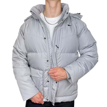 Vintage Y2K Down Pufferjacke Grau-Maverick